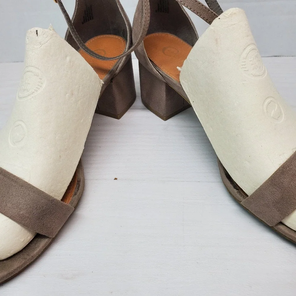 Est 1946 Women's Brown Block Heel Ankle Strap Suede Sandals‎ Dress Shoes 8.5
